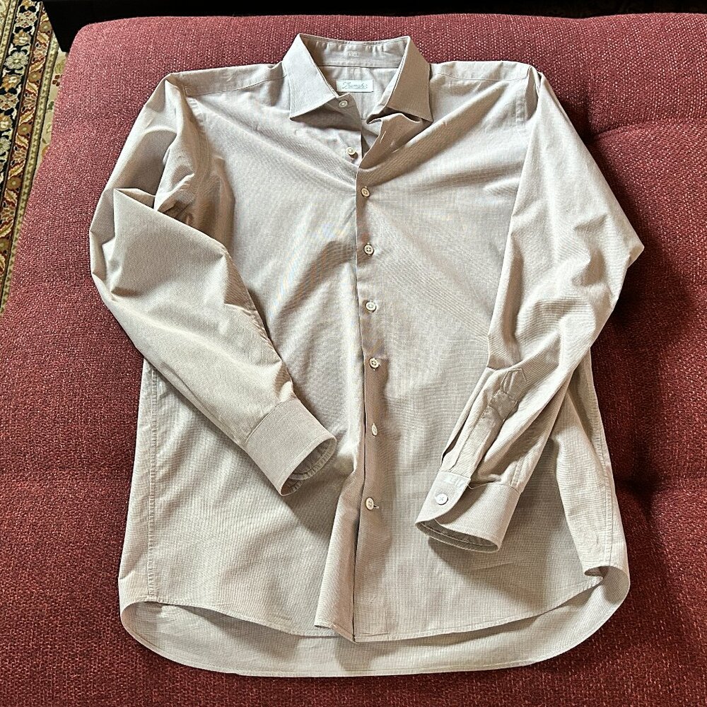 Trumaker Custom Shirt, L, Tan/Creme